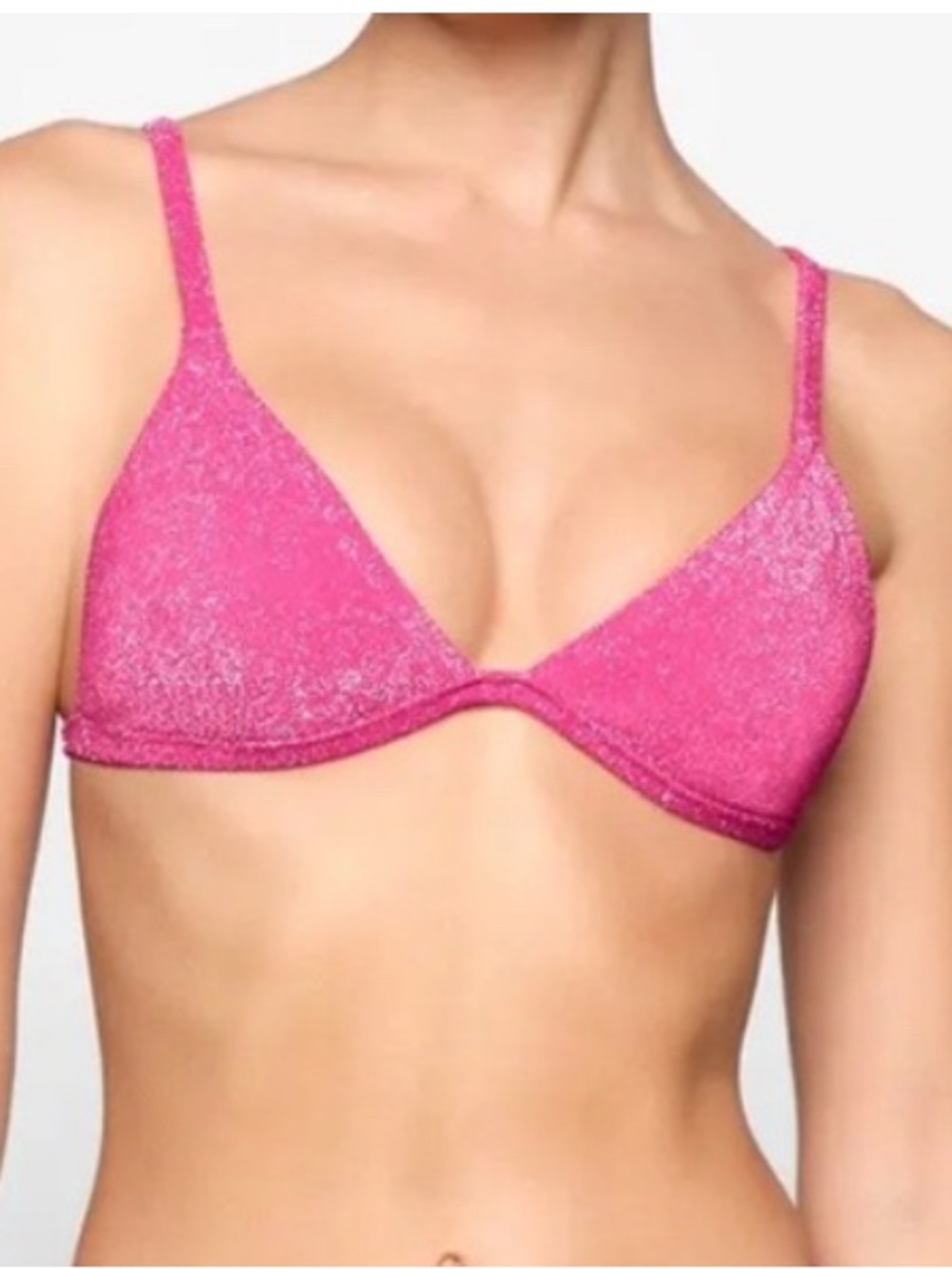 Skims Pink Sparkle mid rise bikini